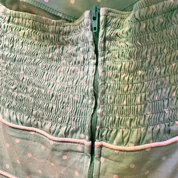 Hell Bunny Vixen Dress Retro VTG Rockabilly Swing Medium Mint Green Polka Dot - Picture 3 of 4